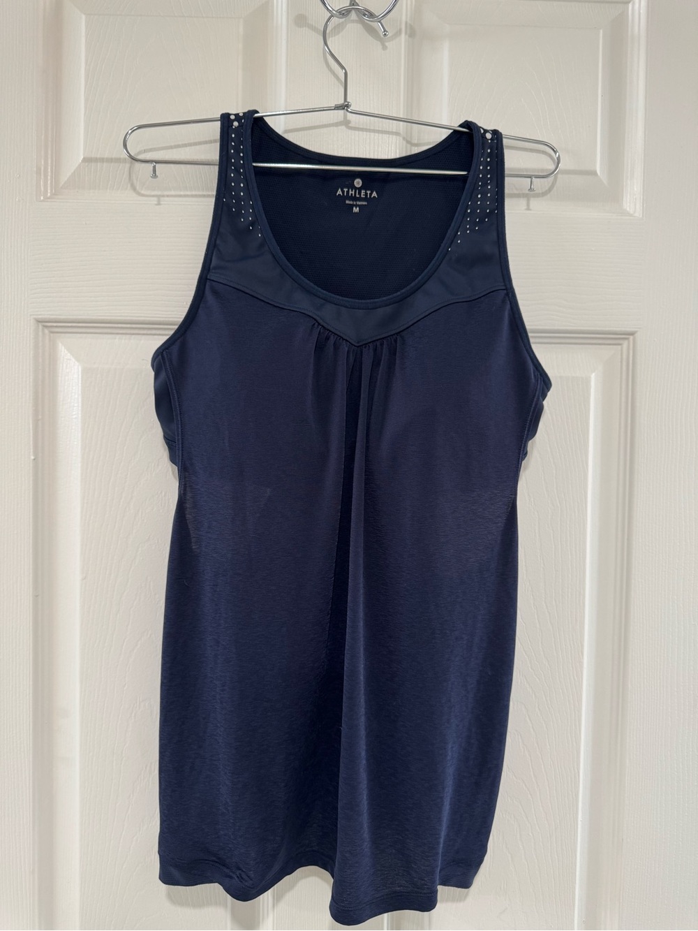 Athleta Menorca Supercharged Tank Top Navy Blue Built-In Shelf Bra